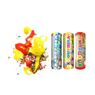 Набор ( 3конф.+3серп.) Набор хлопушек купить в Ноябрьске | noyabrsk.salutsklad.ru